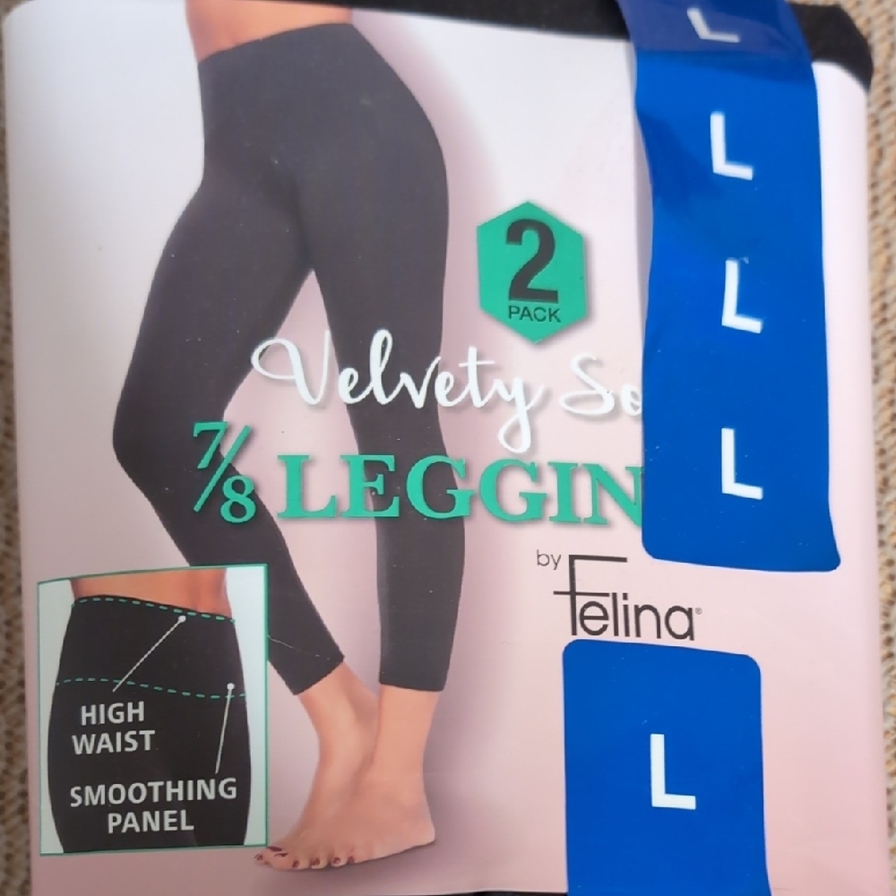 2 Pack Velvety Soft 7/8 Leggings By Felina New *Host Pick* - Picture 2 of 6